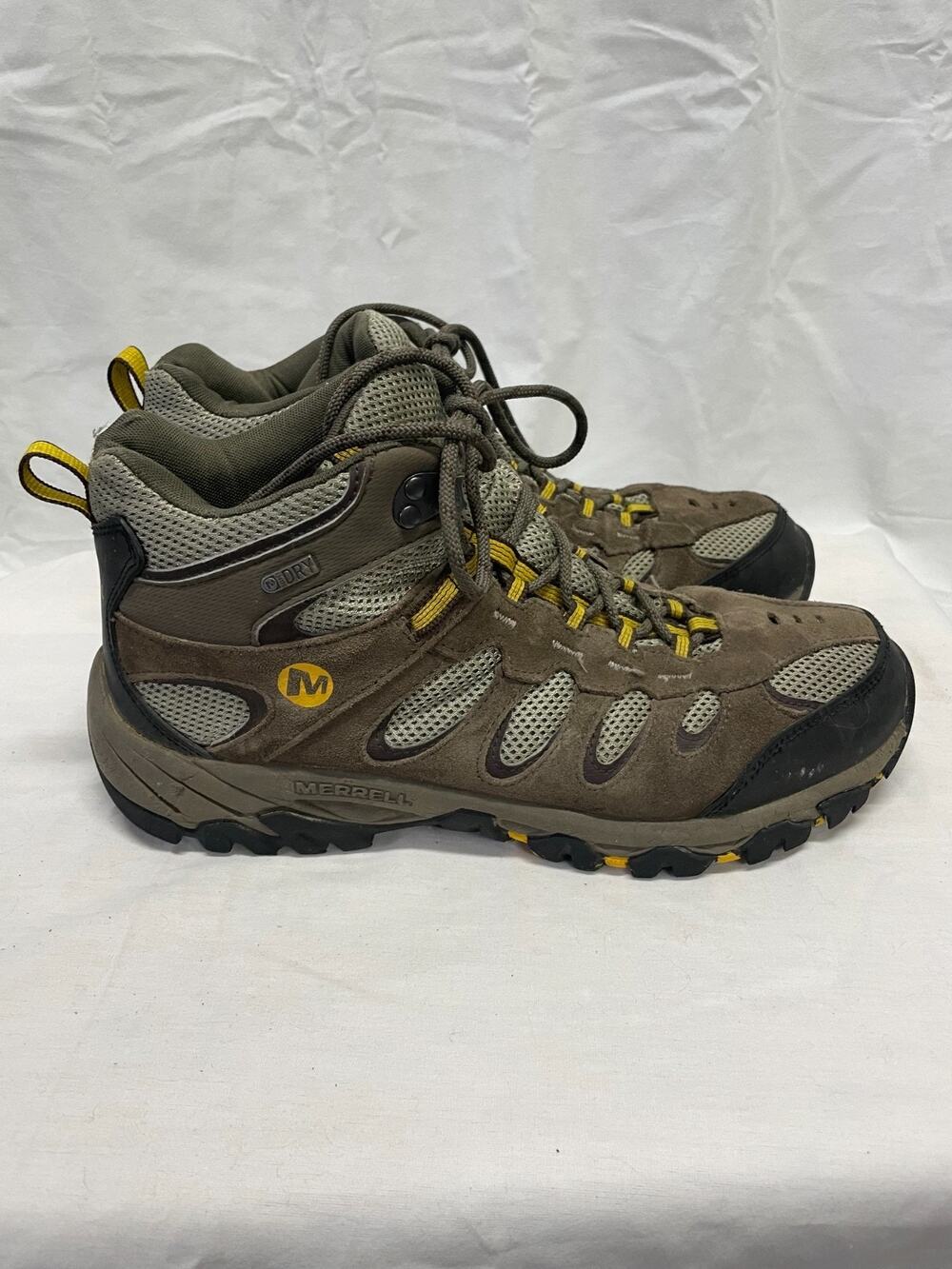 Merrell Ridgepass Mid Waterproof Hiking Boots Men's Size 9.5 Brown Suede